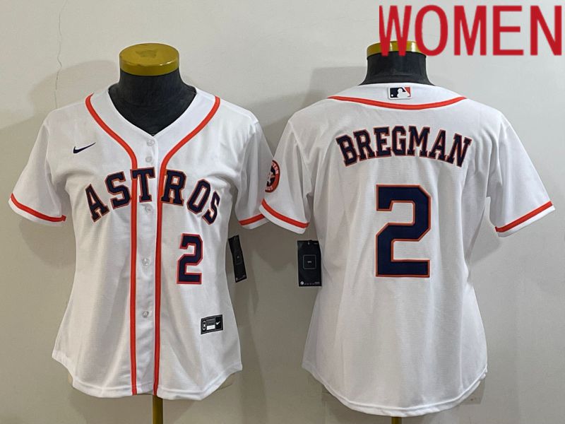 Women Houston Astros 2 Bregman White Game Nike 2022 MLB Jersey